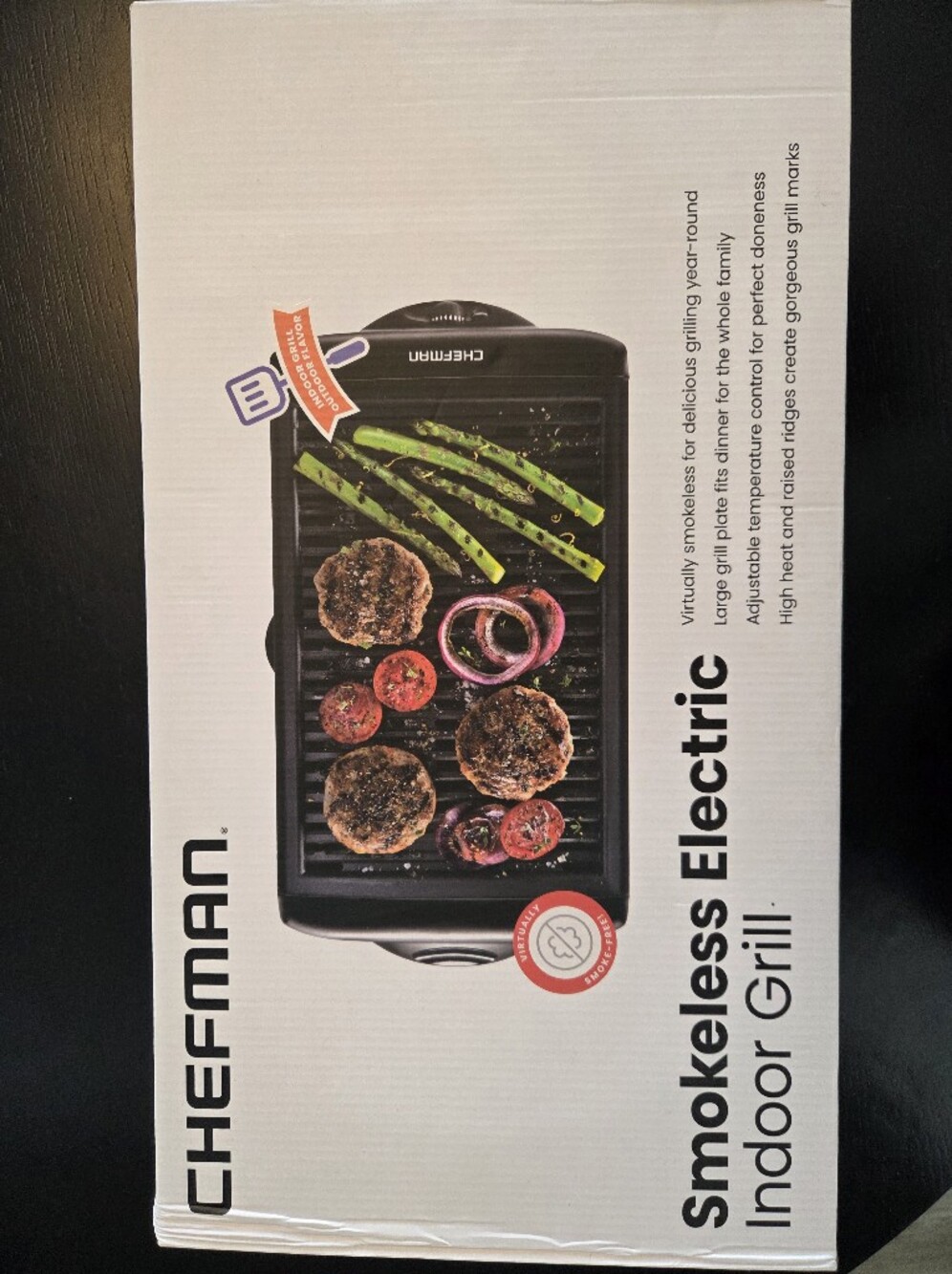 Chefman Smokeless Electric Indoor Grill - Black